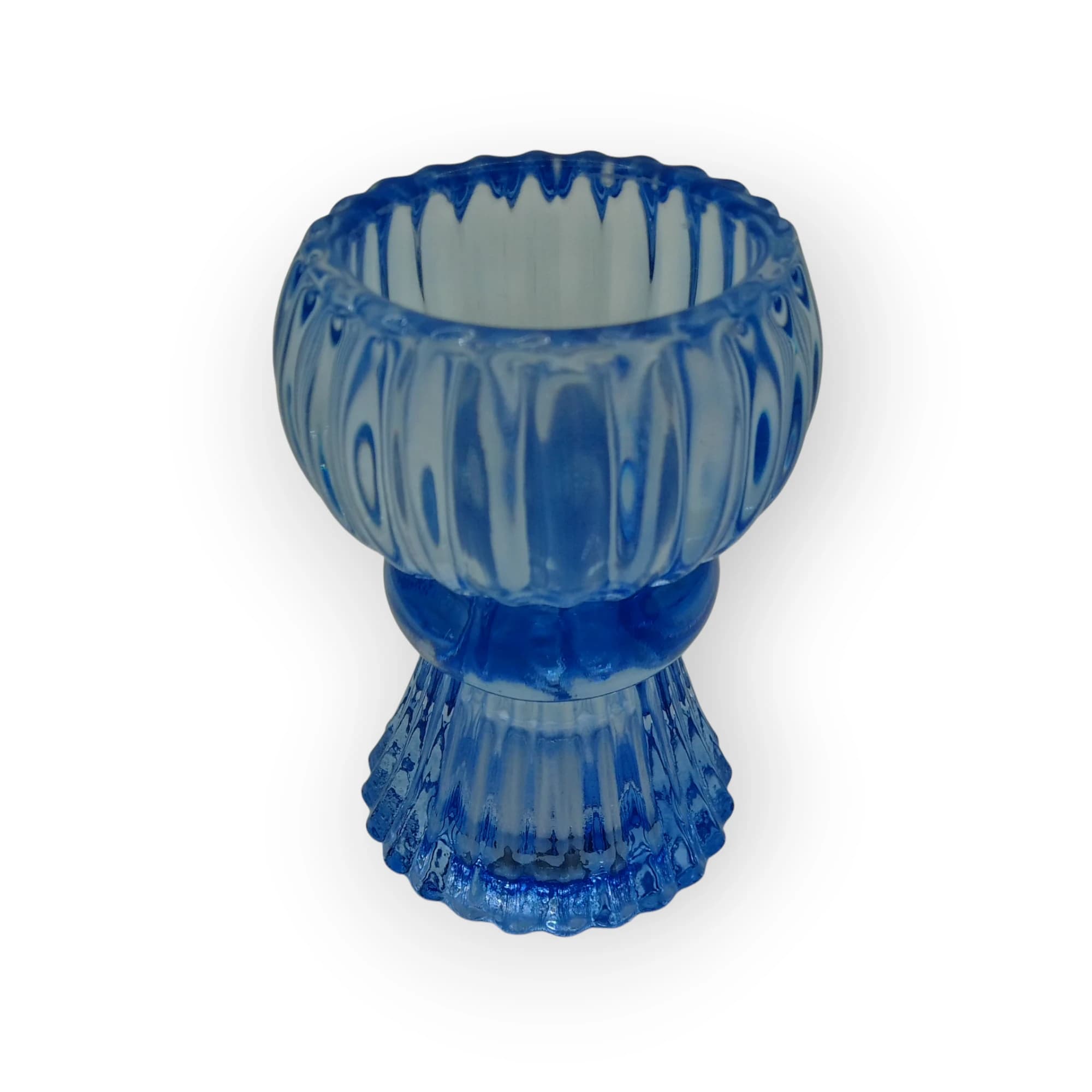 Glass Ribbon Candle - Blue